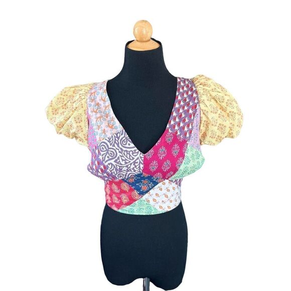 LOVE THE LABEL Patchwork Cotton
Voile Crop Top Size - Picture 6 of 7